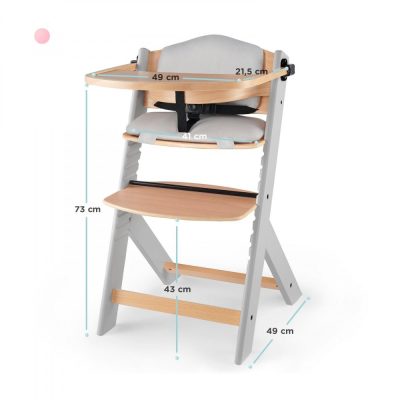 Scaun de masa Kinderkraft Enock Grey 3 in 1 cu pernuta