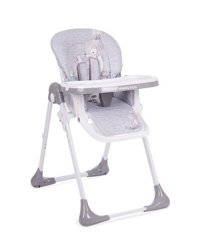 Scaun de masa pentru copii Sweet Nature Grey Deer cu inaltime reglabila, pliabil, spatar reglabil, roti ,husa impermeabila detasabila, suport picioare reglabil, tavita dubla,centuri de siguranta,sistem siguranta antialunecare
