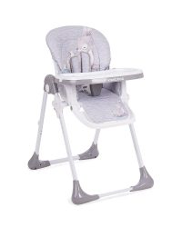 Scaun de masa pentru copii Sweet Nature Grey Deer cu inaltime reglabila, pliabil, spatar reglabil, roti ,husa impermeabila detasabila, suport picioare reglabil, tavita dubla,centuri de siguranta,sistem siguranta antialunecare