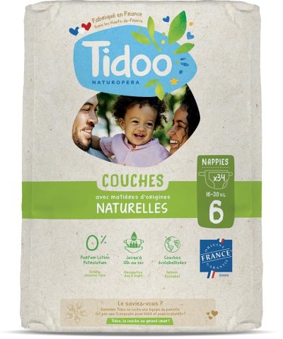 Scutece T6(16-30kg) ECO hipoalergenice, marimea 6 Tidoo 34 bucati