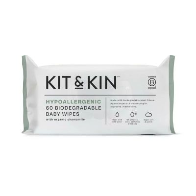 Servetele Umede Biodegradabile, Kit&Kin, Cu 99% apa, 60 buc