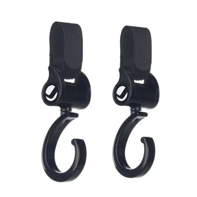 Set 2 carlige auto pentru carucior, Jane, Fixare pe cadru, multifunctionale, Negru