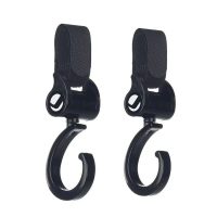 Set 2 carlige auto pentru carucior, Jane, Fixare pe cadru, multifunctionale, Negru