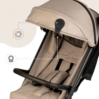 Set 2 clipsuri magnetice din piele ecologica neagra pentru carucior
