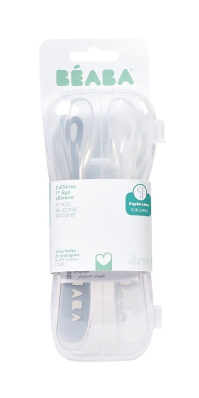 Set 2 lingurite silicon Beaba Pebble +4 luni