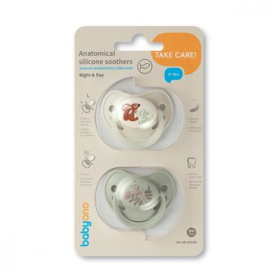 Set 2 suzete anatomice din silicon Babyono 6-18 luni