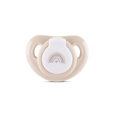 Set 2 suzete din silicon moale Mellow Rose cu capac 0 luni+