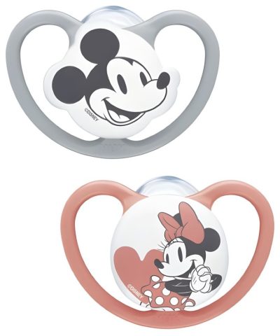Set 2 suzete din silicon NUK Space Disney Mickey Daisy M3 18-36 luni