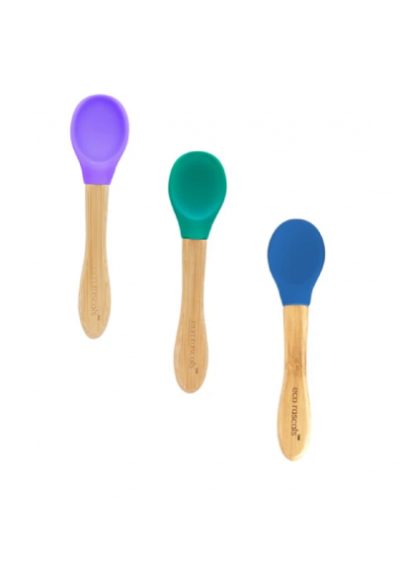 Set 3 lingurite bambus mov, verde, albastru eco rascals