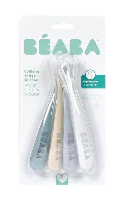 Set 4 lingurite silicon Beaba Pebble +4 luni