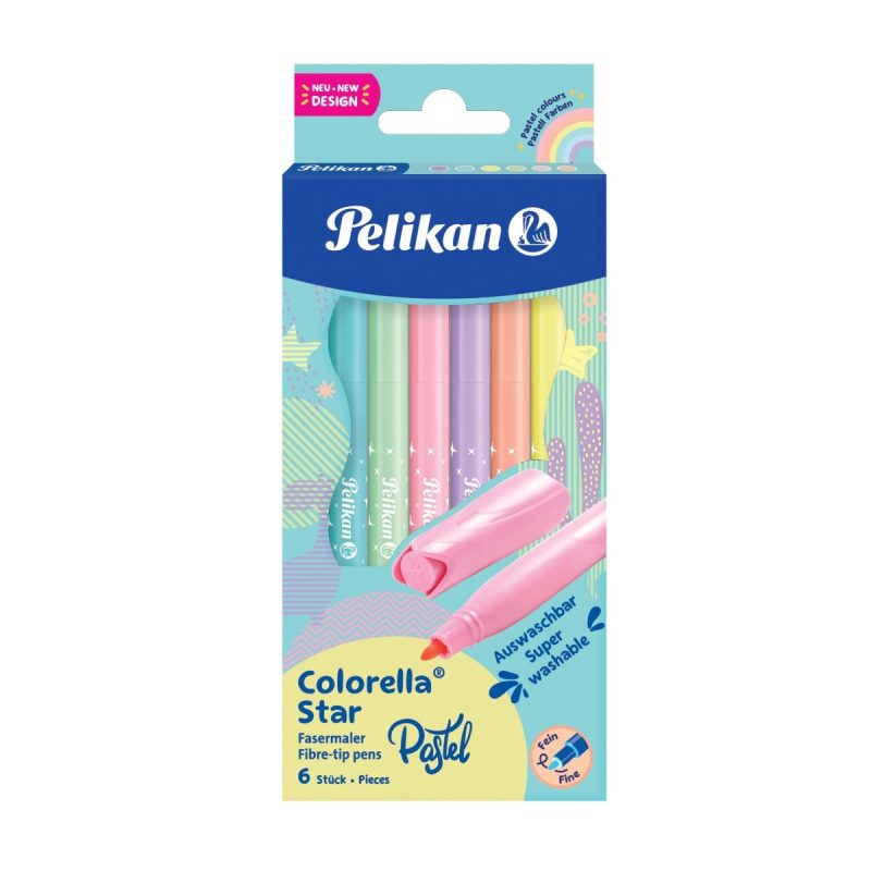 Set 6 carioci Colorella Star, Herlitz, culori pastel, C302