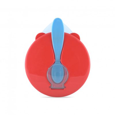 Set castron cu capac si lingurita Blue