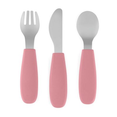 Set complet tacamuri PetiteMars TakeMatch, din silicon si otel inoxidabil, fara BPA, 12 luni+, Roz