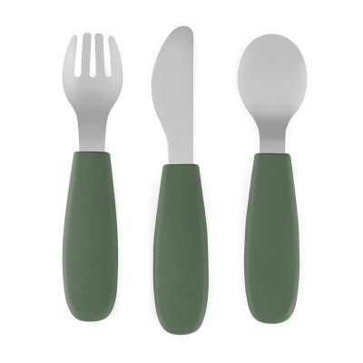 Set complet tacamuri PetiteMars TakeMatch, din silicon si otel inoxidabil, fara BPA, 12 luni+, Verde