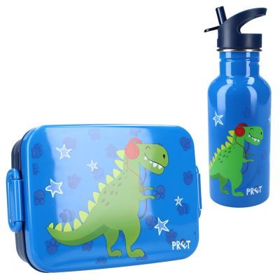 Set cutie alimente 16x13x5 cm si bidon inox 500 ml blue