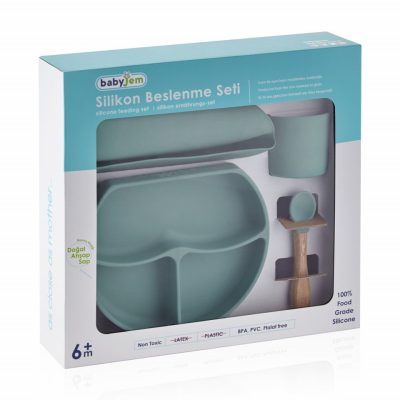 Set diversificare 4 piese din silicon BabyJem Latte