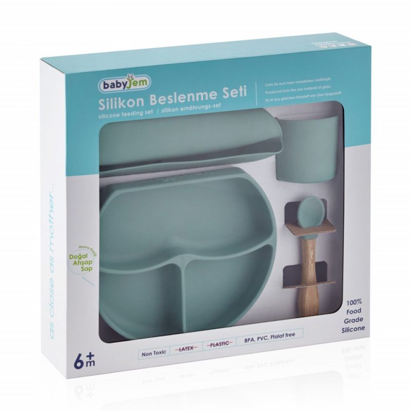 Set diversificare 4 piese din silicon BabyJem Latte