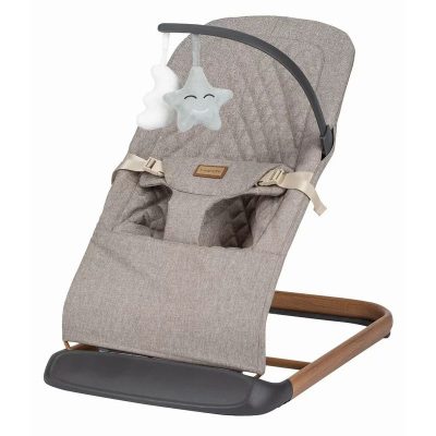 Sezlong balansoar, FreeON, Serene, Pana la 9 kg, Cu centura in 3 puncte, Spatar reglabil in 3 etape, Cu bara de jucarii, 70 x 45 x 56 cm, 0 luni+, Beige
