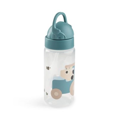 Sticla cu pai pentru copii Done by Deer Tiny Farm Albastru 350 ml