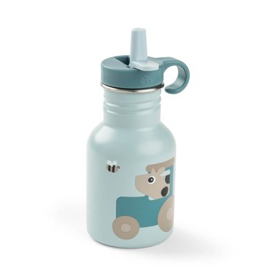 Sticla din inox pentru copii Done by Deer Tiny Farm Albastru 350 ml