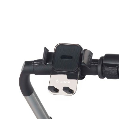 Suport telefon potrivit pentru carucior Jane, universal, reglabil, cu buton de blocare Black