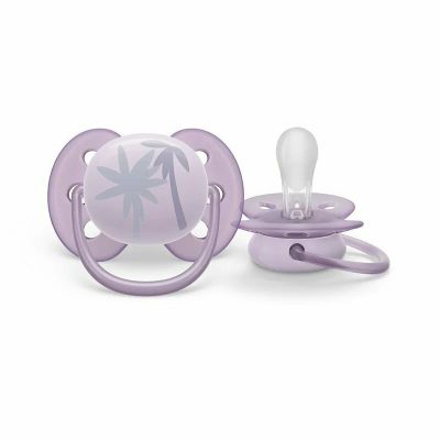 Suzeta bebelus, Philips Avent, Ultra Soft, Ortodontica, Silicon moale igienic, Disc de protectie moale si flexibil, Fara BPA, 0- 6 luni, 1 buc, Mov