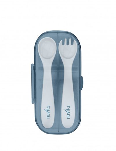 Tacamuri de calatorie in cutie Nuvita Easy Eating Powder Blue