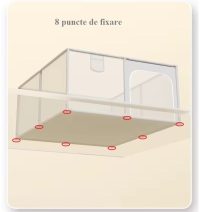 Tarc de joaca Nichiduta Forest Beige 120x120x65 cm cu cadru metalic, pereti din plasa, acces cu fermoar, 4 inele ajutatoare, covoras din spuma cu doua fete si 100 de bile incluse