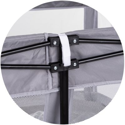 Tarc de joaca pentru copii Chipolino Easy Grey 180x180 cm, inele ajutatoare si usa pentru acces