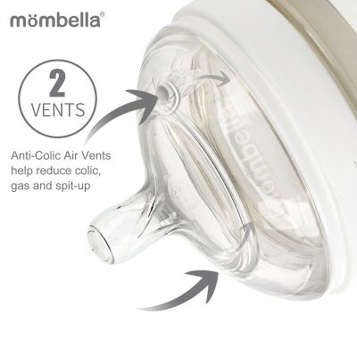 Tetina anti-colici din silicon Mombella Breast Like, flux consistent XL Old Rose