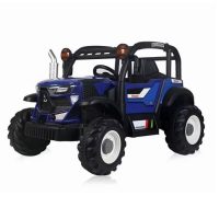 Tractor electric cu remorca pentru copii Nichiduta Excavator Dark Blue 12V cu telecomanda 2.4G,scaun piele,roti robuste,faruri LED,aplicatie control de pe telefon,functie swing,usi cu deschidere