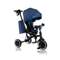 Tricicleta copii, Lionelo, Tris Plus, Pliabila, Multifunctionala, Pana la 25 kg, Inclinare spatar in fata si in spate, Suport picioare, Control al directiei, Scaun reversibil, Rotire 360 grade, Conform cu EN71, 9 luni-5 ani, Albastru