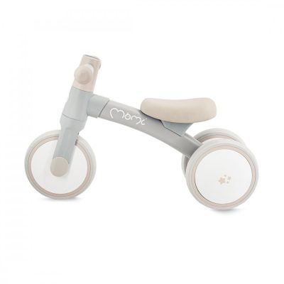 Tricicleta fara pedale pentru copii Momi Tedi Grey recomandata de la 1 an pana la greutatea maxima de 25 kg, stabila, roti sigure pentru podea, usoara, cadru robust
