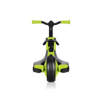 Tricicleta pentru copii Globber Explorer 4 in 1 Verde cu control parental, de la 10 luni, parasolar anti UV ajustabil, suport de picioare detasabil, scaun ajustabil pe inaltime