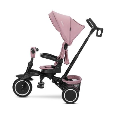 Tricicleta pentru copii Lorelli Freccia Pink multifunctionala, pliabila, sezut rotativ 360 grade, greutate admisa 25 kg, roti Eva