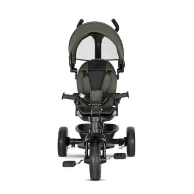 Tricicleta pentru copii Lorelli Tino Green cu sezut rotativ 360 grade, scaun rabatabil, control parental, greutate admisa 25 kg