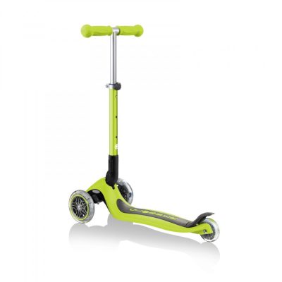 Trotineta pentru copii Globber Junior Verde pliabila, platforma antiderapanta, ghidon din aluminiu reglabil, greutate admisa 50 kg