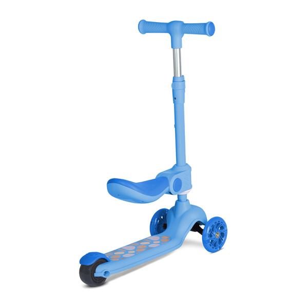 Trotineta pentru copii Lorelli Jetster Plus Blue 3 ani+ pana la 20 kg, scaun pliabil si reglabil, roti din poliuretan cu led