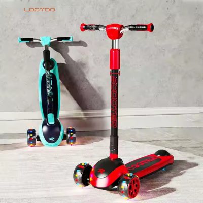 Trotineta pentru copii Nichiduta ScootRide Blue cu 3 roti, ghidon reglabil si roti luminoase, inaltime reglabila, dimensiune 73 x 34  x 36 cm
